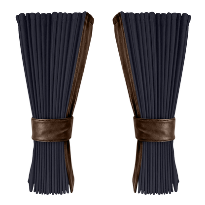 Gardin stålgrå alcantar med nappa