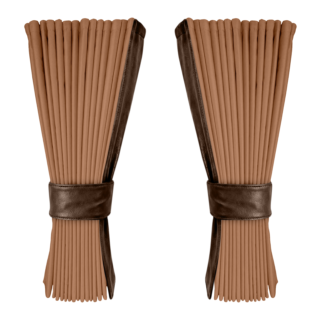 Gardin brun alcantar med nappa