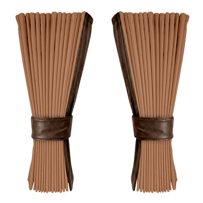 Gardin brun alcantar med nappa