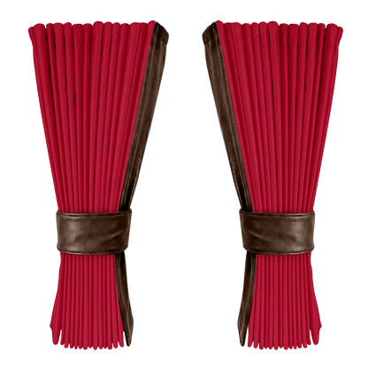 Gardin rød alcantar med nappa