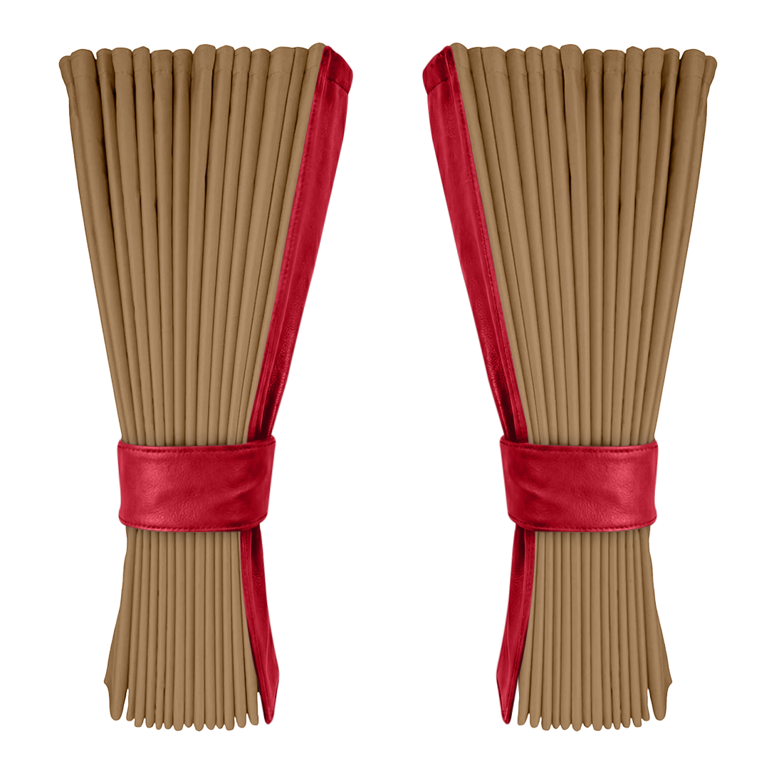 Gardin beige alcantar med nappa