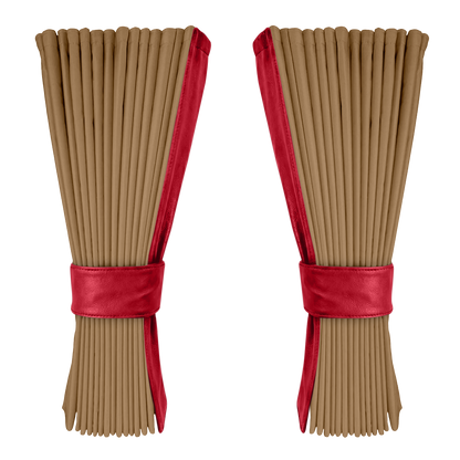 Gardin beige alcantar med nappa