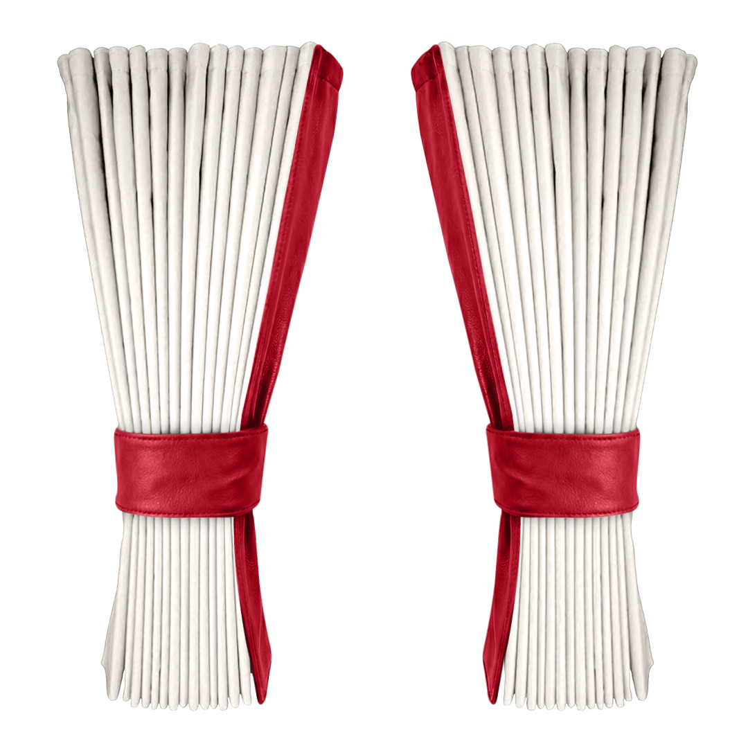 Gardin hvid alcantar med nappa