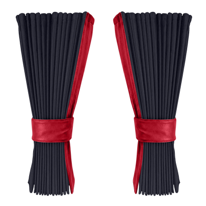 Gardin stålgrå alcantar med nappa