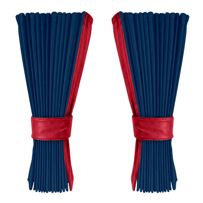 Gardin cobaltblå alcantar med nappa