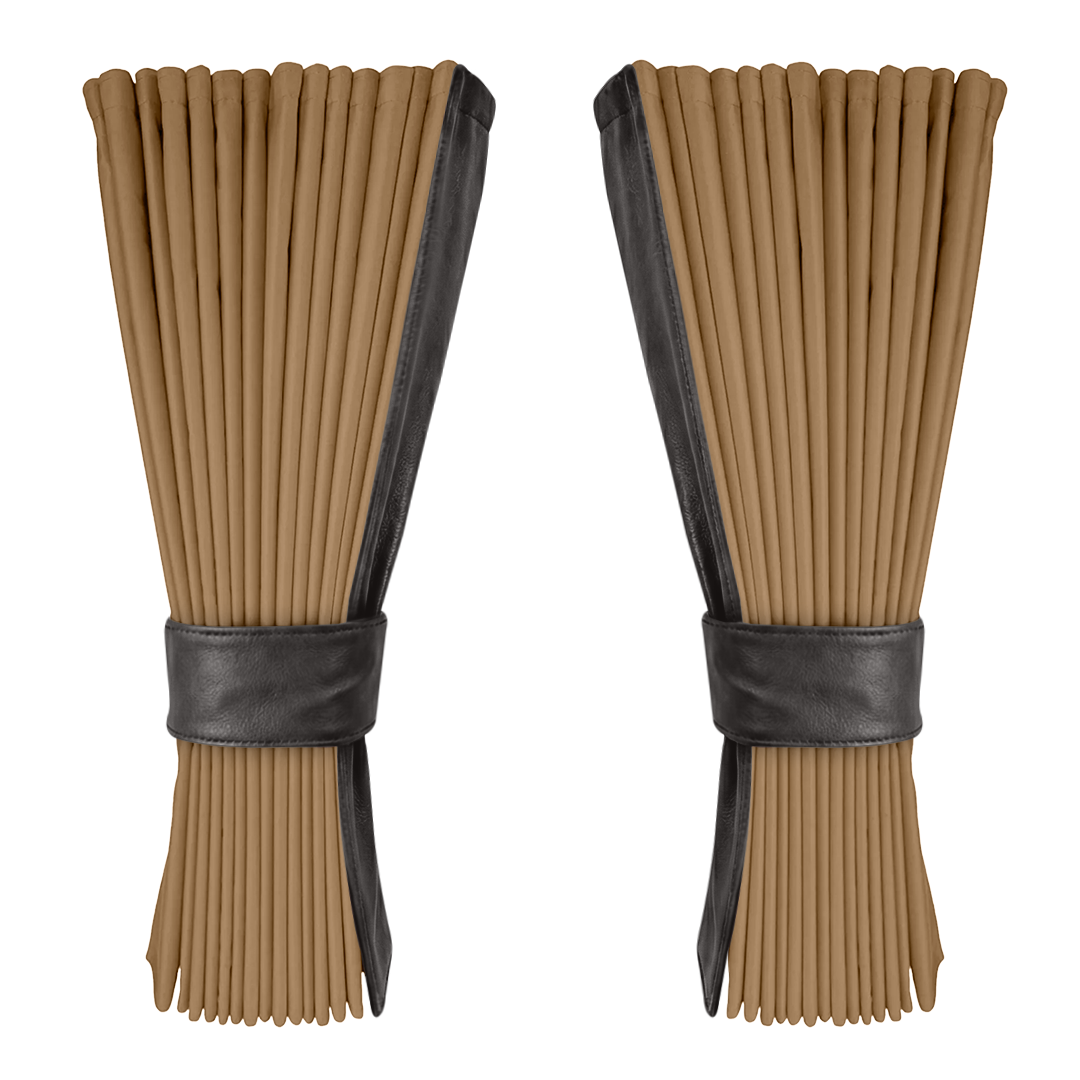 Gardin beige alcantar med nappa