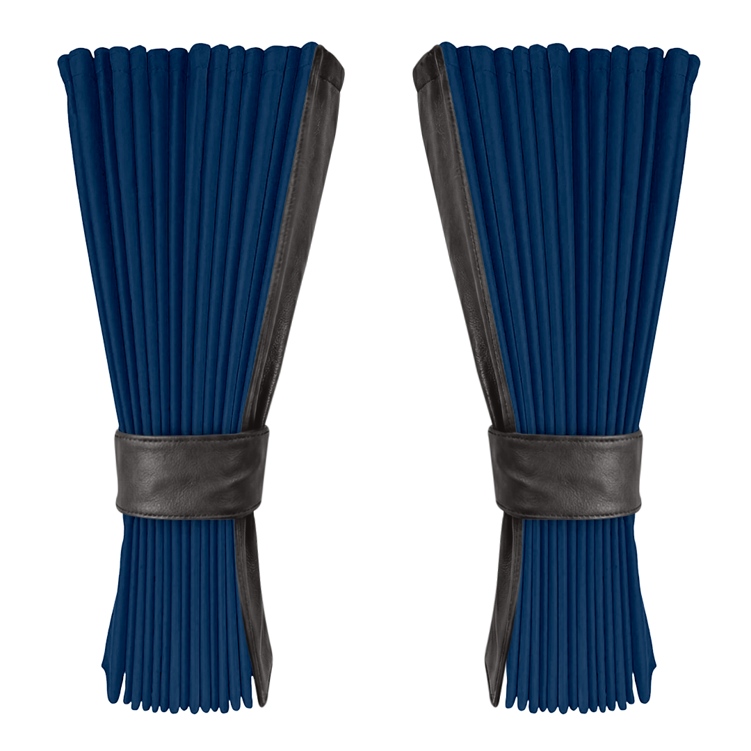 Gardin cobaltblå alcantar med nappa