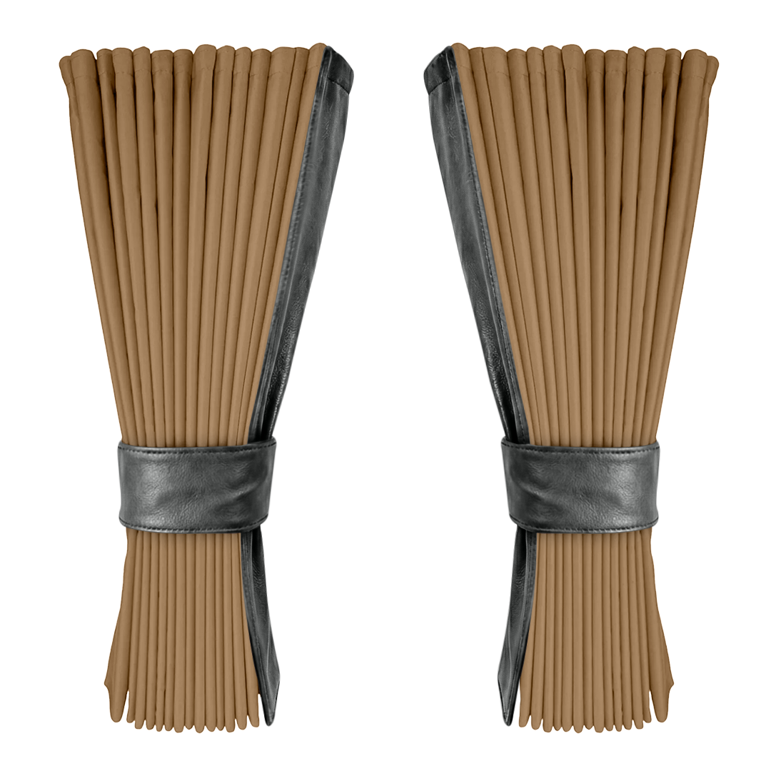 Gardin beige alcantar med nappa