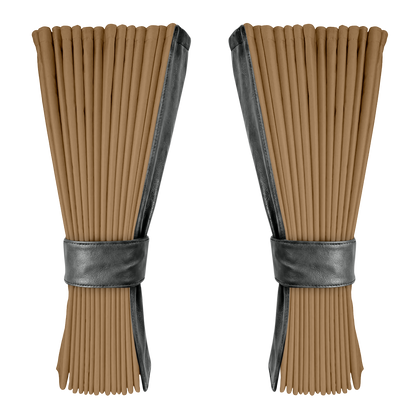 Gardin beige alcantar med nappa