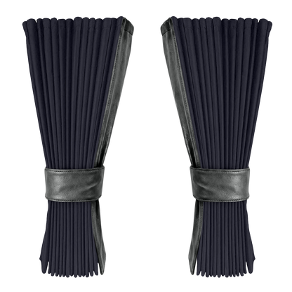 Gardin stålgrå alcantar med nappa