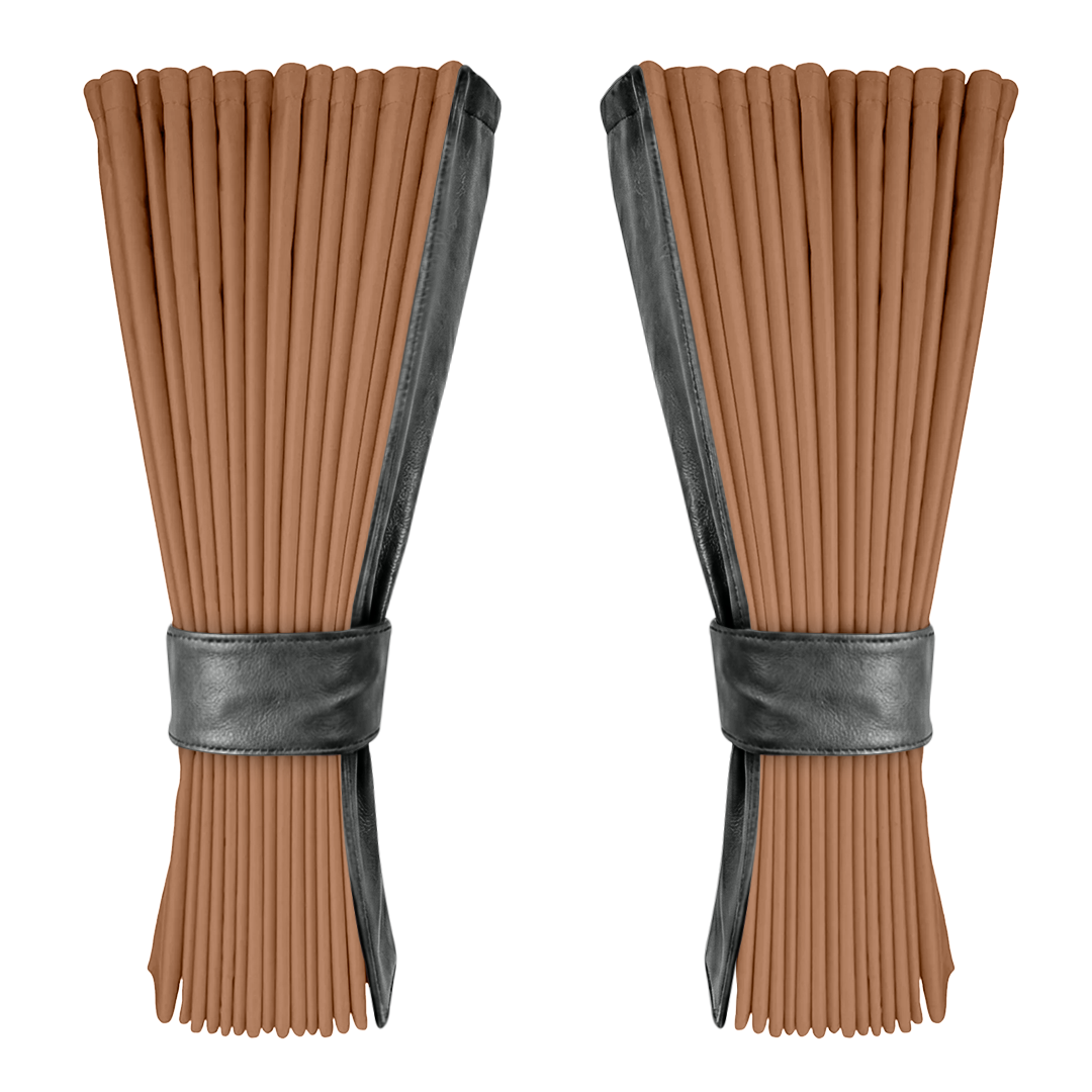 Gardin brun alcantar med nappa