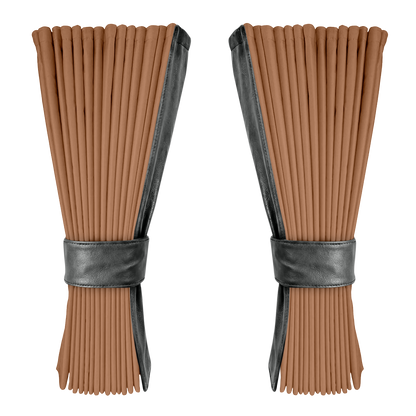 Gardin brun alcantar med nappa