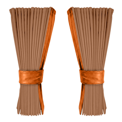 Gardin brun alcantar med nappa