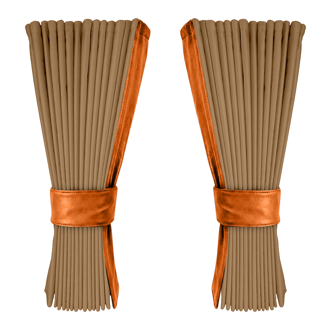 Gardin beige alcantar med nappa