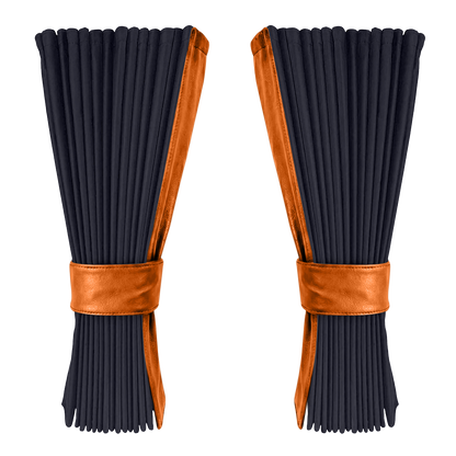 Gardin stålgrå alcantar med nappa