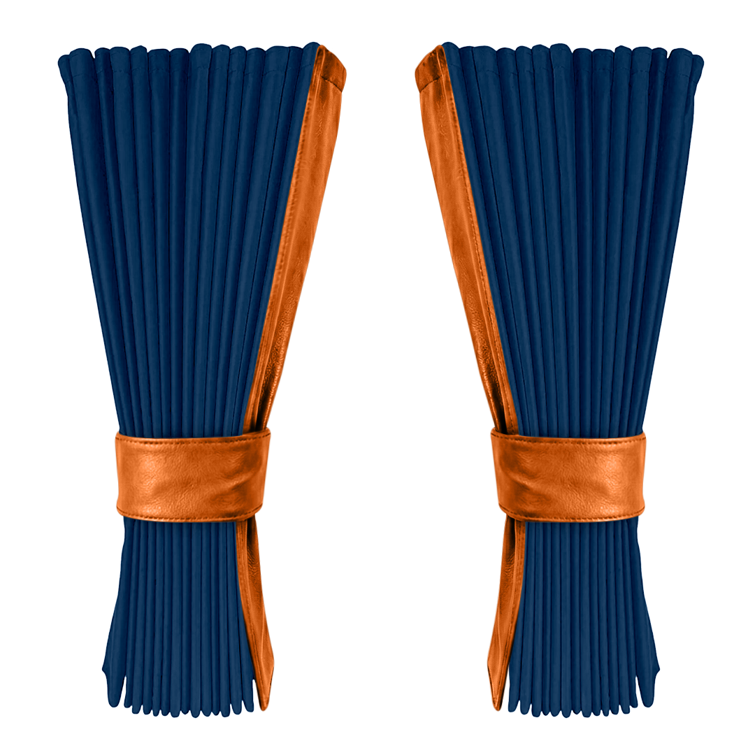 Gardin cobaltblå alcantar med nappa