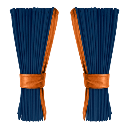 Gardin cobaltblå alcantar med nappa