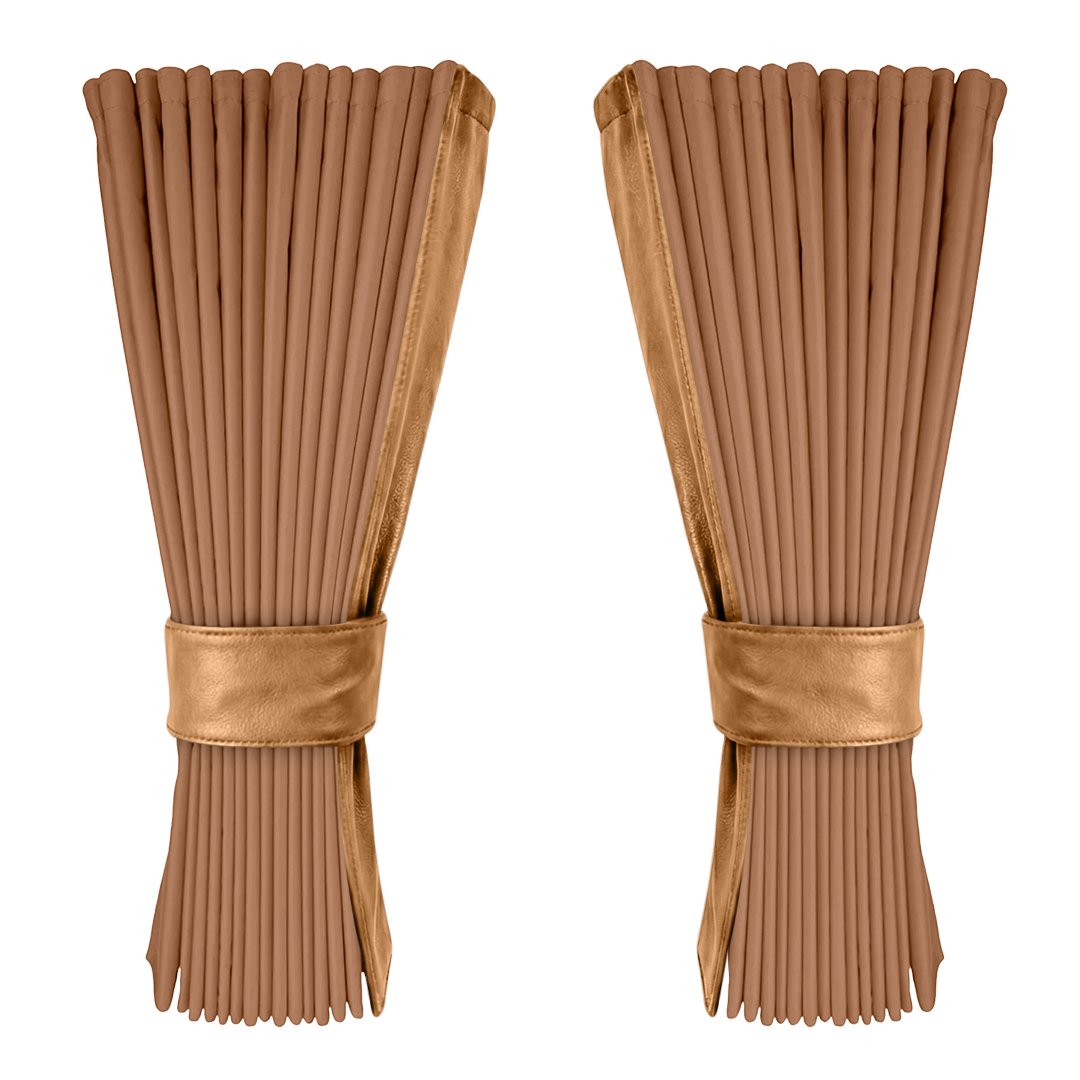 Gardin brun alcantar med nappa