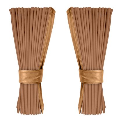 Gardin brun alcantar med nappa