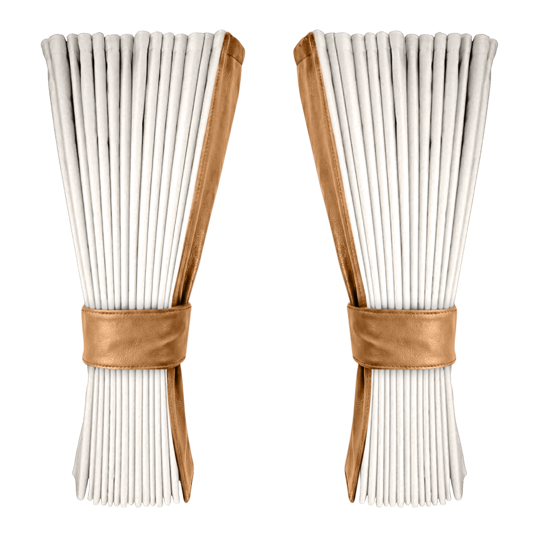 Gardin hvid alcantar med nappa