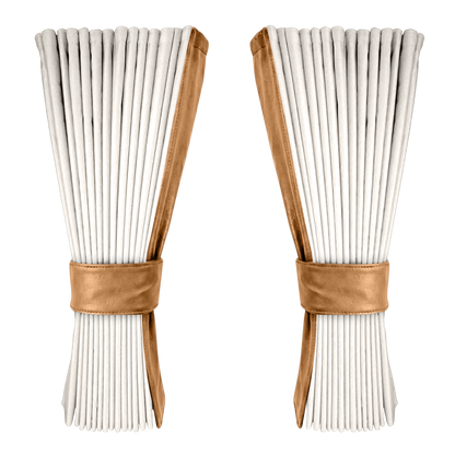 Gardin hvid alcantar med nappa