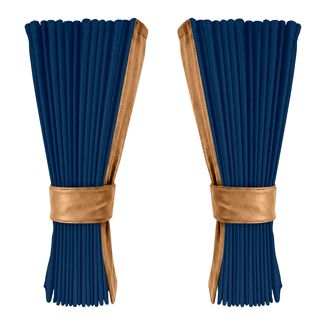 Gardin cobaltblå alcantar med nappa