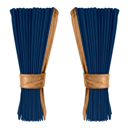 Gardin cobaltblå alcantar med nappa