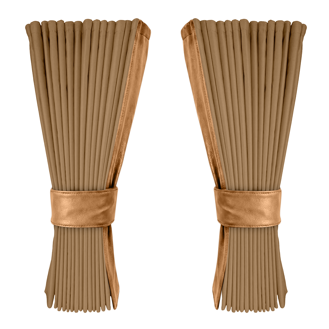 Gardin beige alcantar med nappa