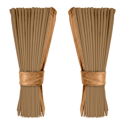 Gardin beige alcantar med nappa