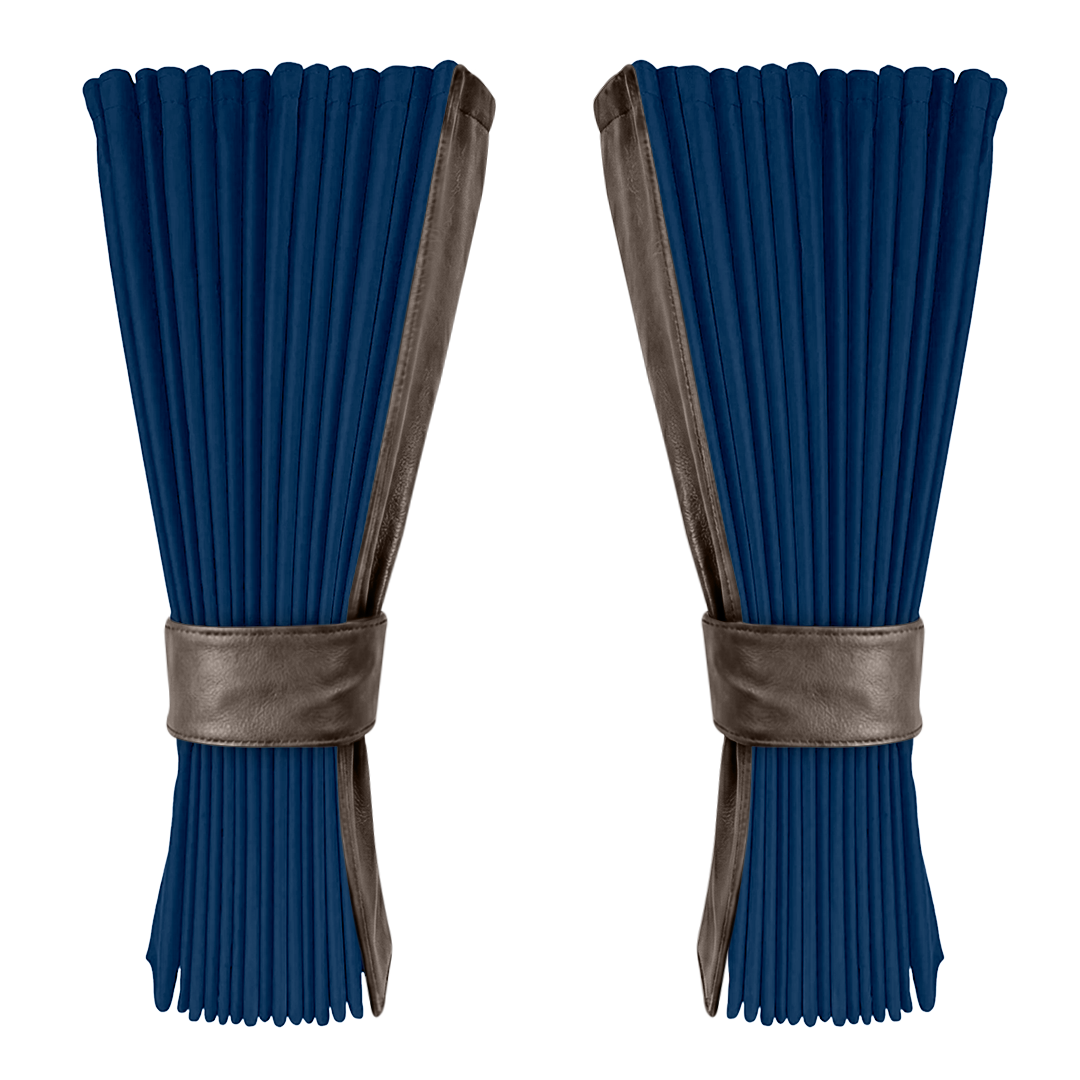 Gardin cobaltblå alcantar med nappa