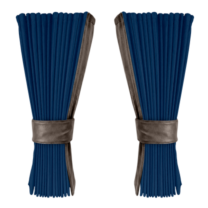 Gardin cobaltblå alcantar med nappa