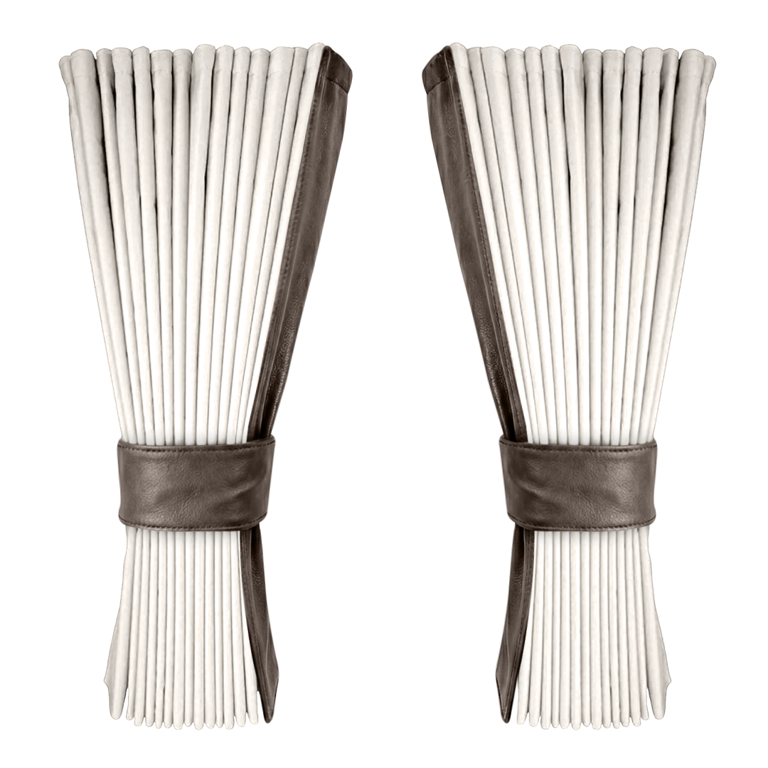 Gardin hvid alcantar med nappa