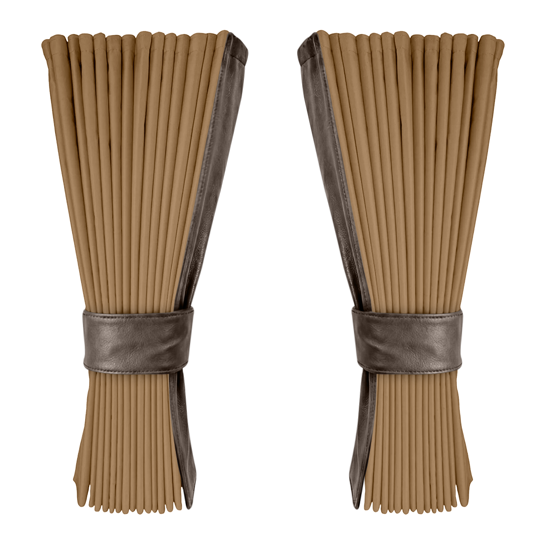 Gardin beige alcantar med nappa