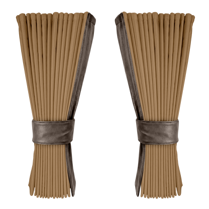 Gardin beige alcantar med nappa