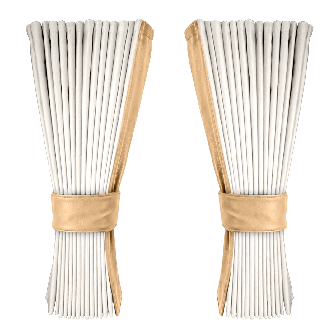 Gardin hvid alcantar med nappa