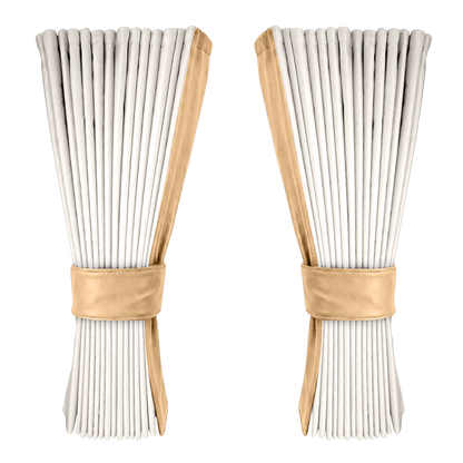 Gardin hvid alcantar med nappa