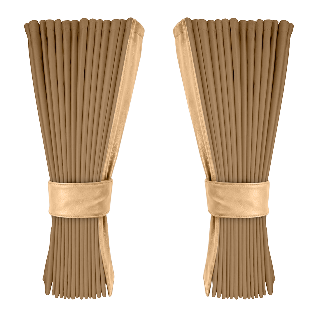 Gardin beige alcantar med nappa