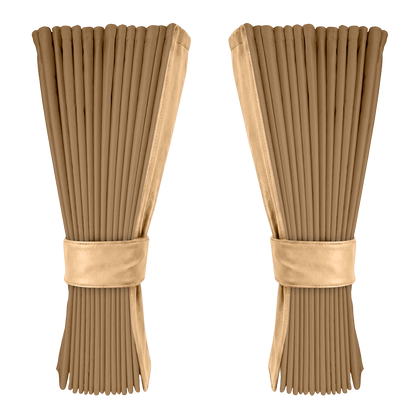 Gardin beige alcantar med nappa