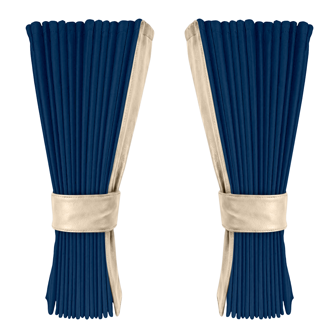 Gardin cobaltblå alcantar med nappa