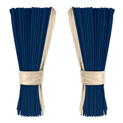 Gardin cobaltblå alcantar med nappa