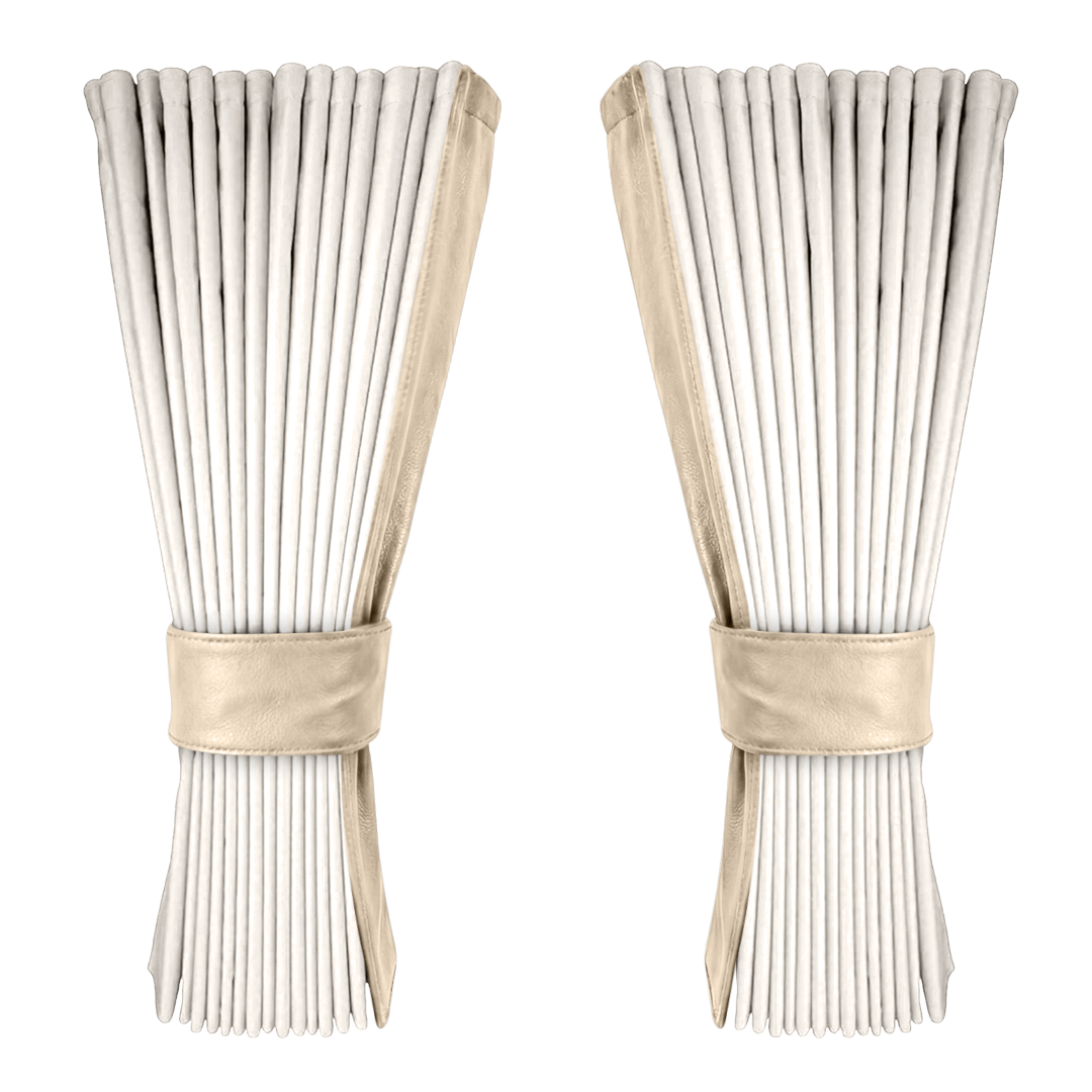 Gardin hvid alcantar med nappa