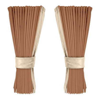 Gardin brun alcantar med nappa