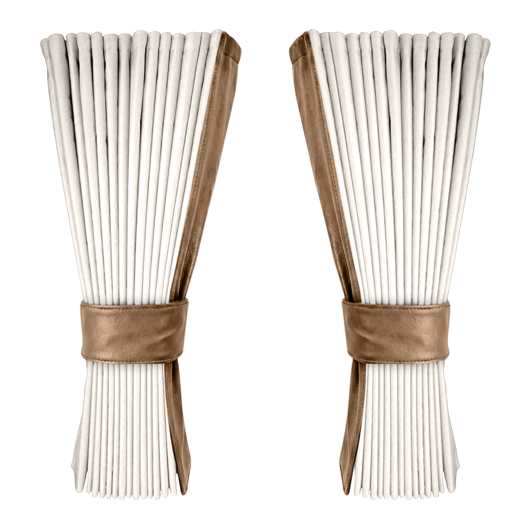 Gardin hvid alcantar med nappa