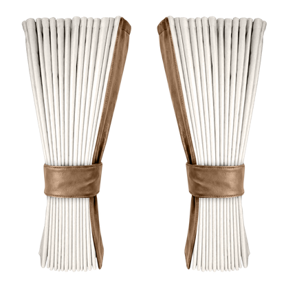 Gardin hvid alcantar med nappa