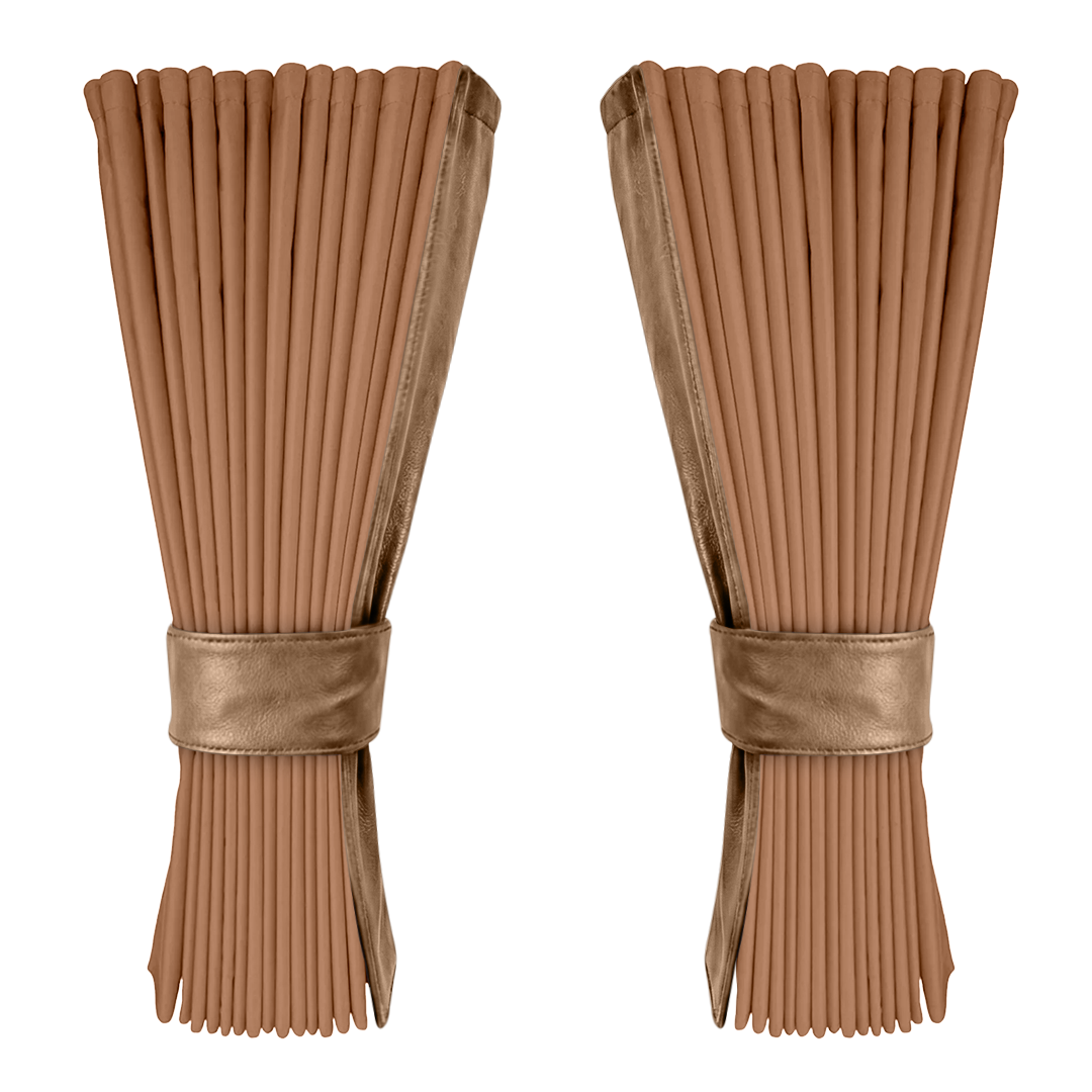 Gardin brun alcantar med nappa