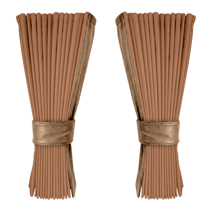 Gardin brun alcantar med nappa