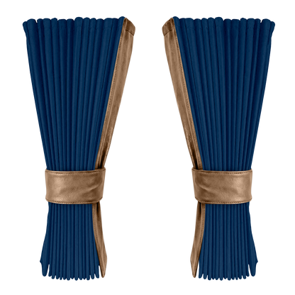 Gardin cobaltblå alcantar med nappa