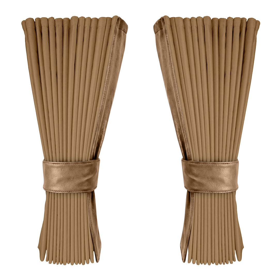 Gardin beige alcantar med nappa