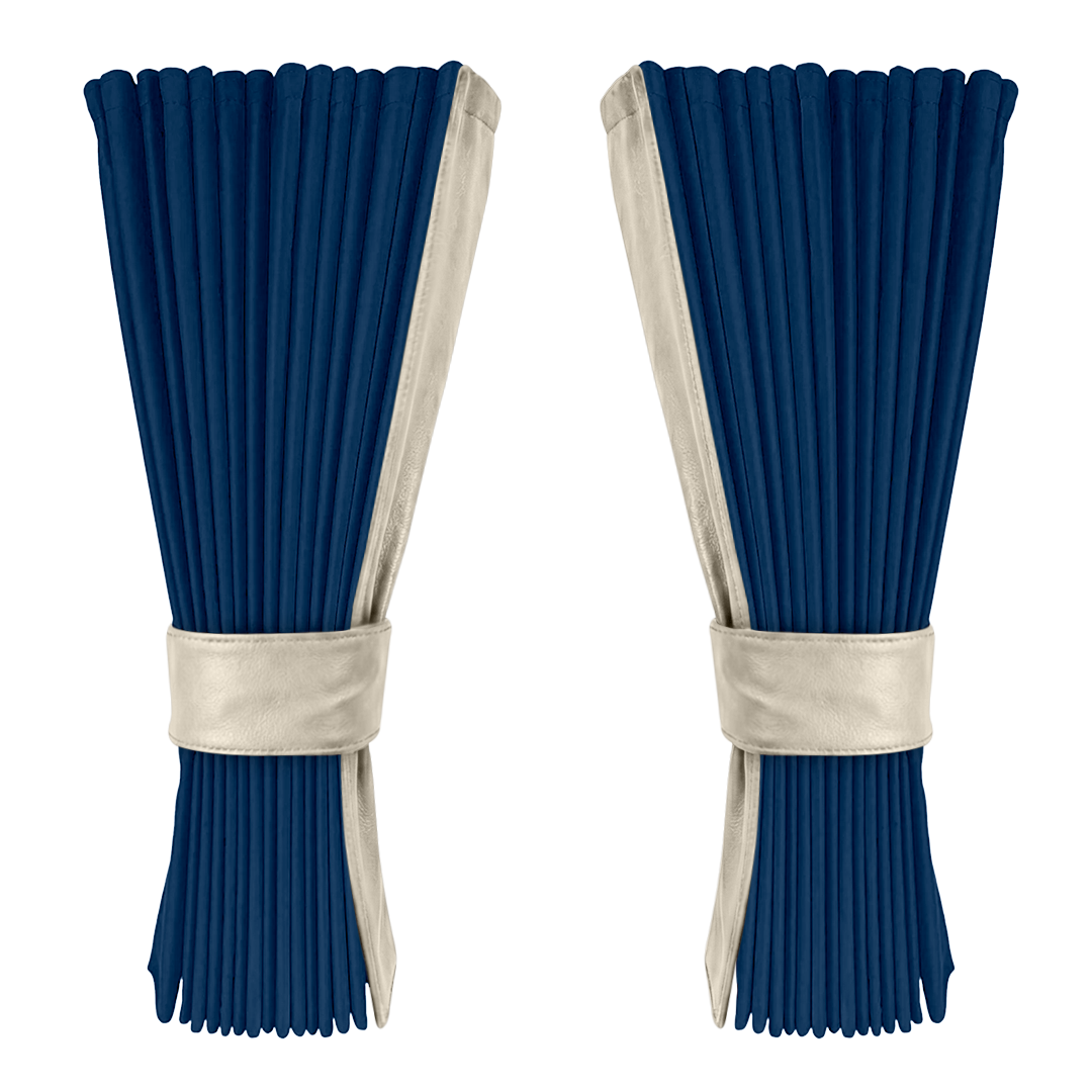 Gardin cobaltblå alcantar med nappa