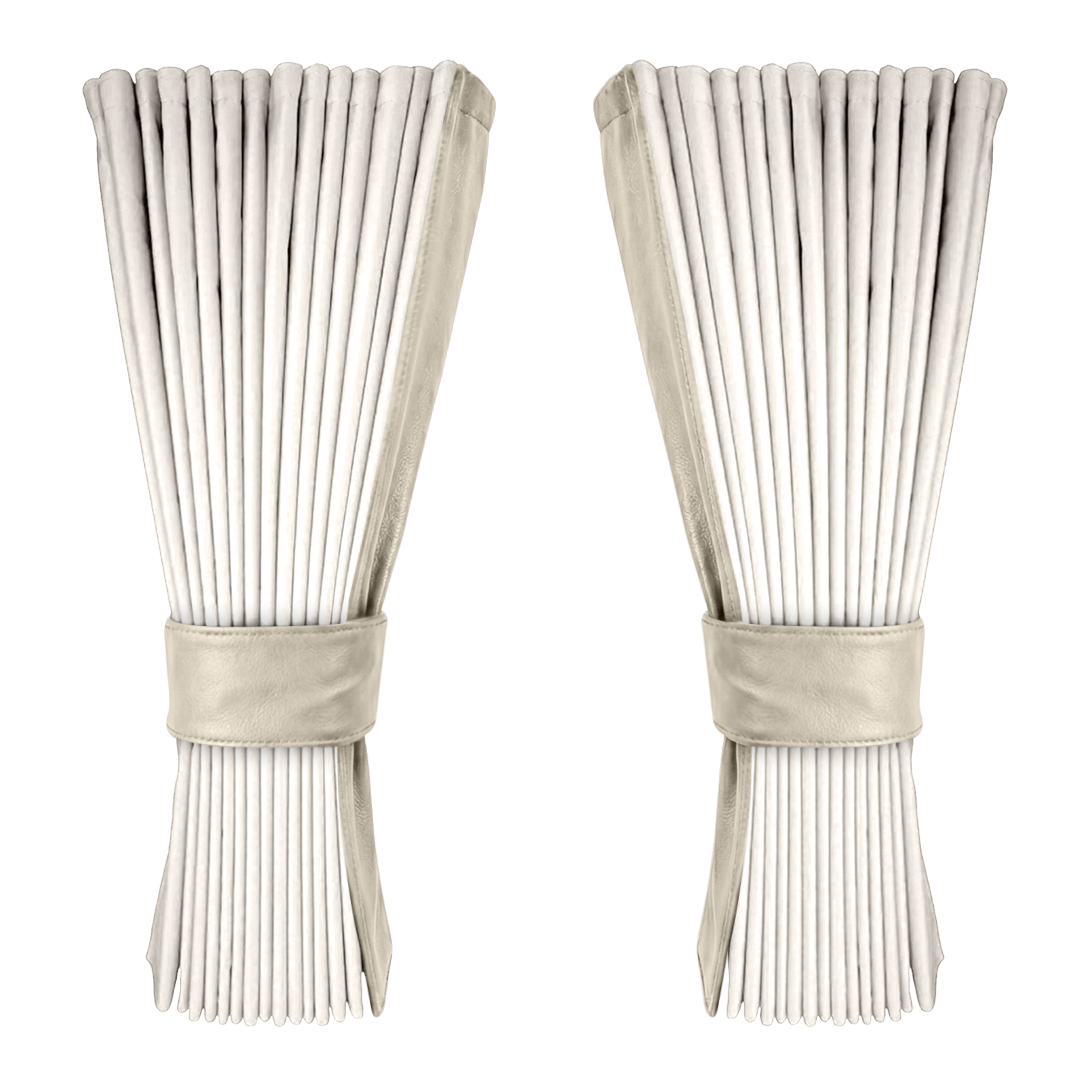 Gardin hvid alcantar med nappa